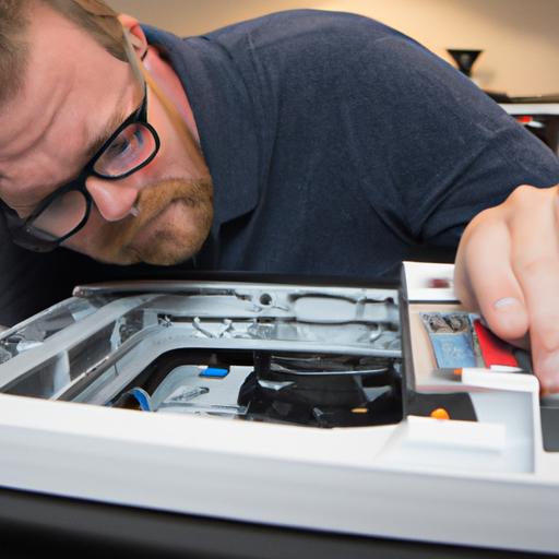 A trustworthy repair technician working on an appliance