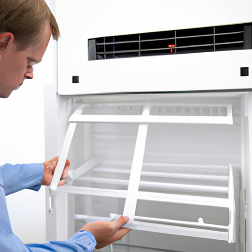 A specialist working on a specific appliance like a refrigerator